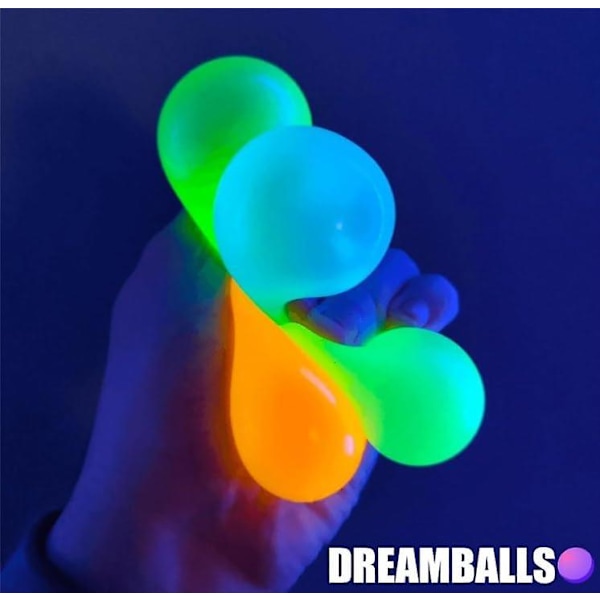 5 stk. Dream Balls, Dream Balls Gløder I Mørket Og Klæber, Dream Balls Der Kommer Tilbage, Stressaflastende Bolde, Tilfældig Farve 5pcs
