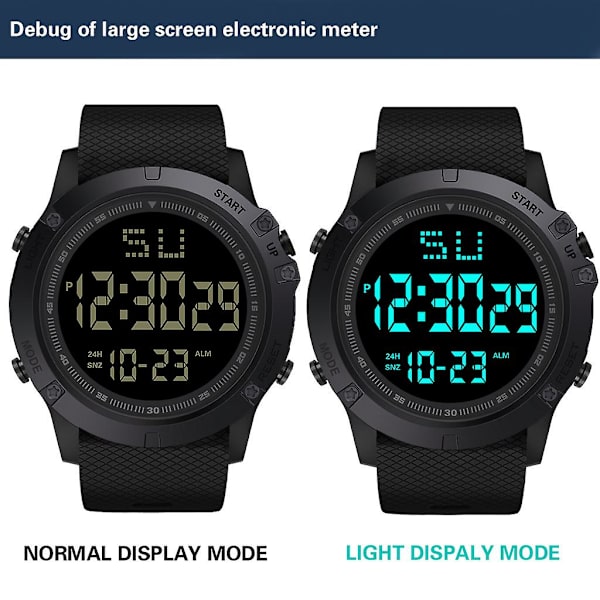 Herrsportklocka Multifunktionell Militär Sportklocka Vattentät Luminous LED Digital Barnklocka Stor Urtavla Student Elektronisk Klocka red