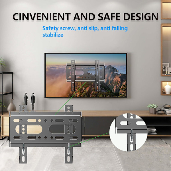 Kiinteä TV-seinäteline 14-42 tuuman litteille näytöille ja monitoreille, matalaprofiilinen TV-monitorin seinäteline Max VESA 200x200mm -GSLA ZD L