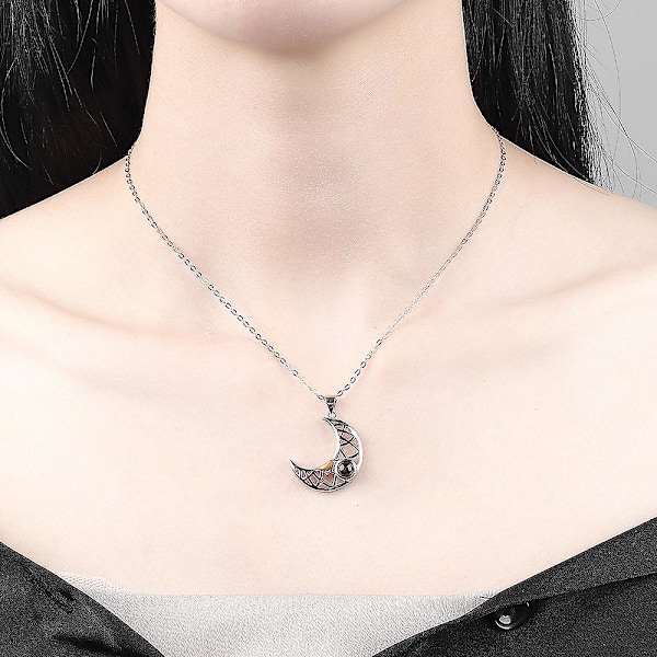 Halsband i sterlingsilver, sol och måne yin yang par magnetiskt halsband matchande hänge projektionshalsband