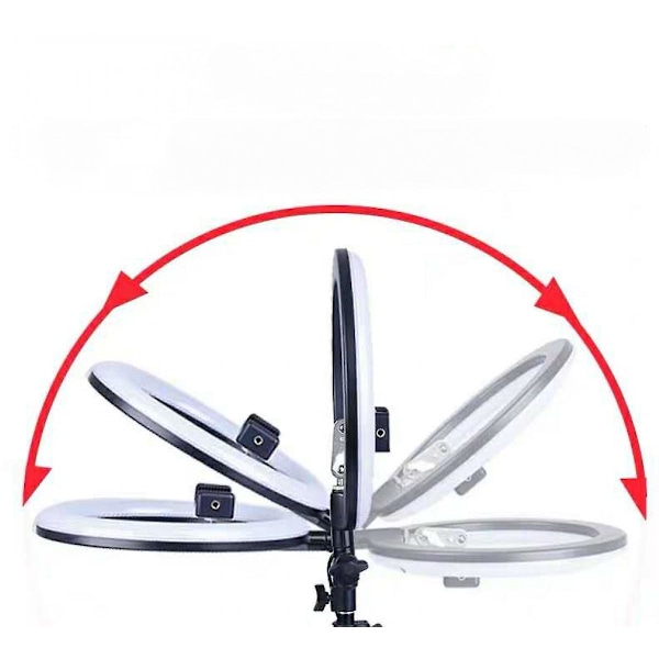 16CM Selfie Ringlys med Tripod Stativ, LED Ringlys til Live Stream/Makeup