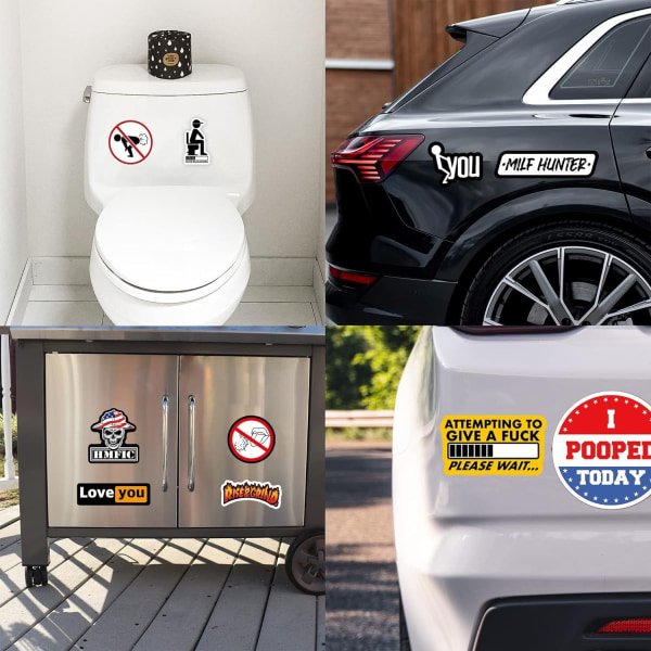 150 klistermärken för vuxna - roliga klistermärken, prank-memes, vinyl, vattentäta dekaler