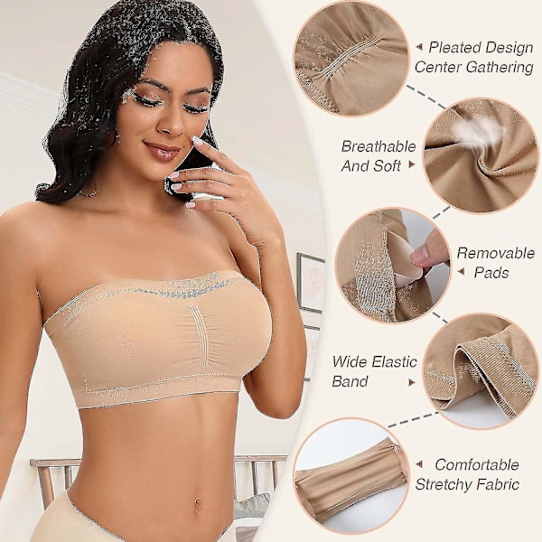 Eau Bra - Topattu langaton rintaliivi naisille Eau Top Bra Eau Rintaliivi Bralette Wire Tube Top ZD B2 J small