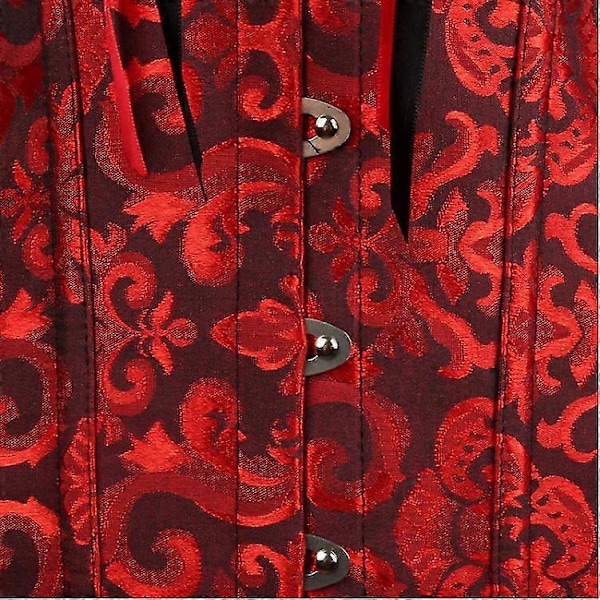Korset Tube Top Jacquard Gotisk Palads Korset Vest Formende Undertøj Korset dark red m