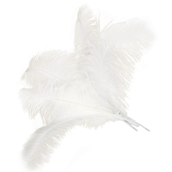 10 stk. Naturlige Strudsefjer Bryllupsfest Dekoration Hvid 45-50cm