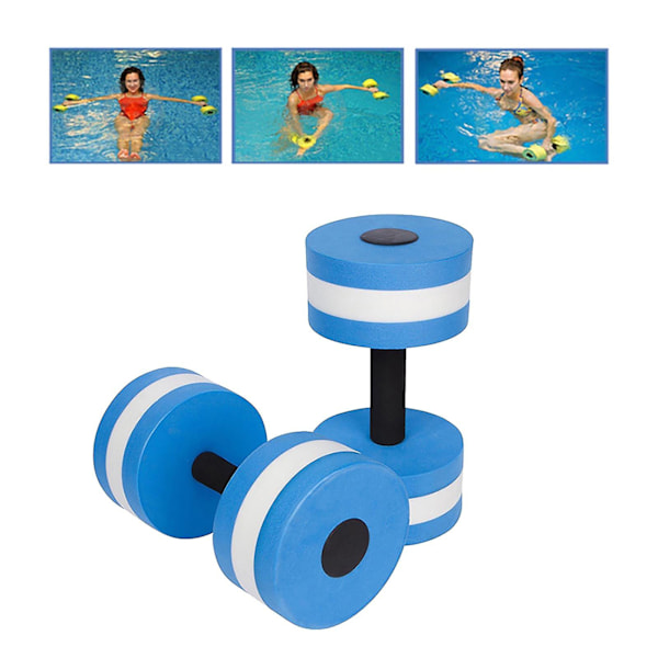 1 Par Aqua Fitness Håndvægte Skum Dumbbells Håndstænger Pool Modstandstræning blue