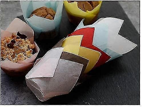 2023 - Cupcakeformer, 200 stk Tulip Cupcakeformer Bakekopper Papir Cupcake og Muffins