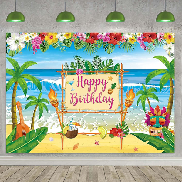 Havaijilainen Aloha-juhlan koriste, kesäisen Luau-juhlan taustakankaalla banneri valokuvausta varten Luau Havaijilainen juhlan taustakoristeiden tarvikkeet j