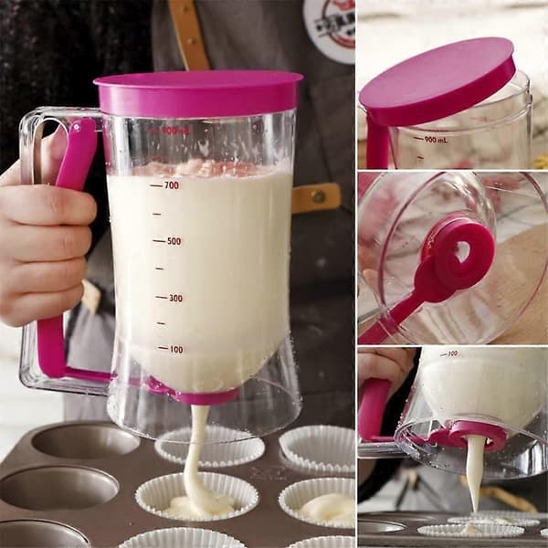 900ml Cupcake Pancake Kagedej Dispenser Mix Pastry Kande Bageværktøjer