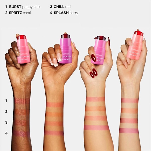 Milk Water Jelly Lip Tint, Water Jelly Tint Stick Läppstift, 2024 Nytt Transparent Läpp- & Kindfärg - Uppbyggbar Vattenfärgsfinish Läppglans c