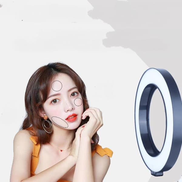 16CM Selfie Ringlampa med Stativ, LED Ringlampa för Live Stream/Makeup
