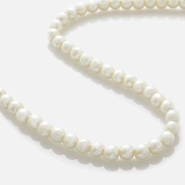 Rund imitert perle choker halskjede bryllup perle halskjede for Yetsye bruder hvitt