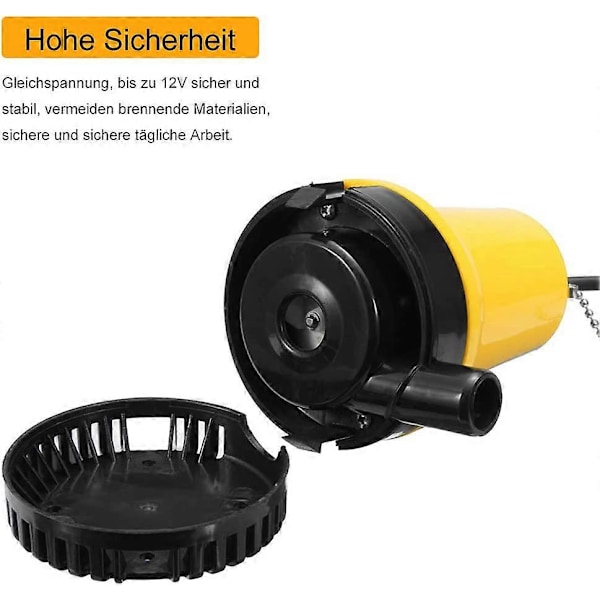 12V Dränkbar Pump 50W Dränkbar Pump 4200L/H DC Pump Smutspump Bärbar Kabel Längd 2.3m Med Klämma