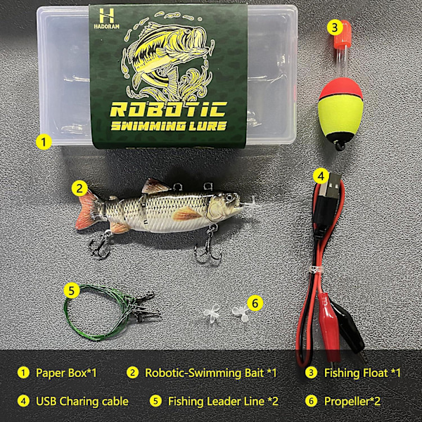 Fiskebete Multi-Joint Fish Fishing Kit Långsamt Sjunkande Realistiskt Simbete Färskvatten och Saltvatten Crankbait för Bass Öring Bass Bete -GSL FF ZD 14