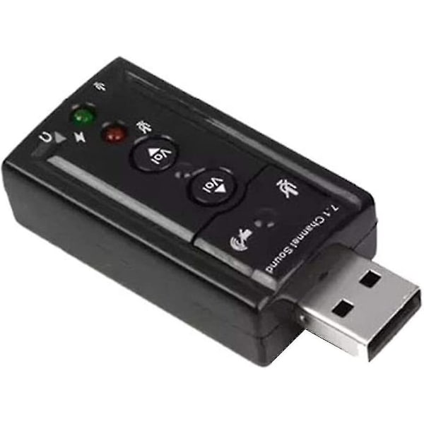 2-pack 7.1 ljudkort Usb ljudkort extern ljudkort drivrutinsfritt oberoende ljudkort dator headset tillbehör -JRzd