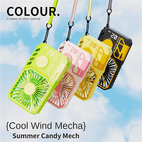 USB-Mini-tuuletin Kannettava Taskutuulettin Piirretty Käsikäyttöinen Työpöytä Ulkoilma Matkustaminen USB-Latautuvat Tuulettimet lemon yellow