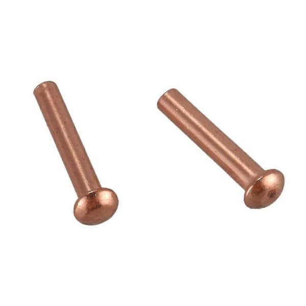 100 stk 5/64 tommer x 25/64 tommer Runde Kobber Solid Nitter Beslag