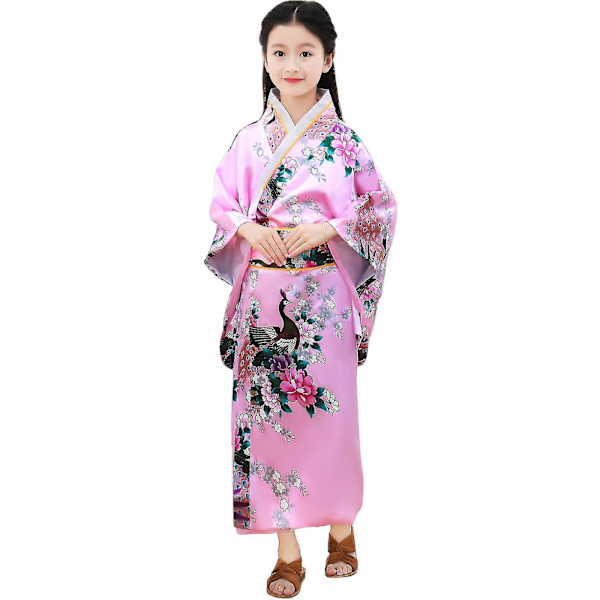 Japansk Kimono för Barn Flickor Prinsesskjol Halloween Performance B2 ZDD 140