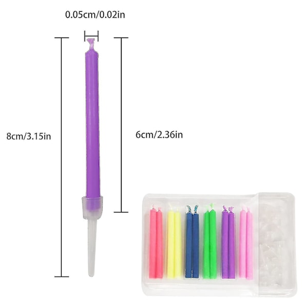 Färgade födelsedagsfesttillbehör Bröllop Färgglada flammor Flerfärgade ljus Säker flamma (6-72PCS) zd QE2024 6 pcs candles