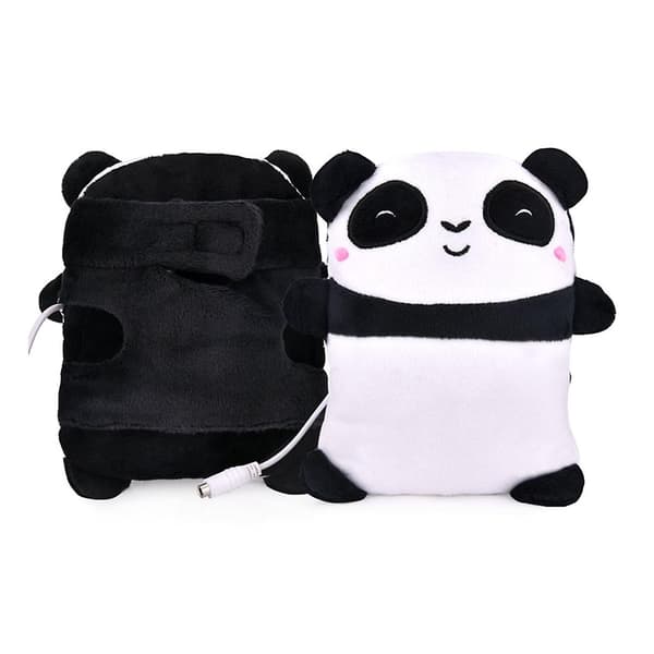Piirretty Panda USB-lämmitteiset Sormittomat Talvihanskat Käsien Lämmittimet