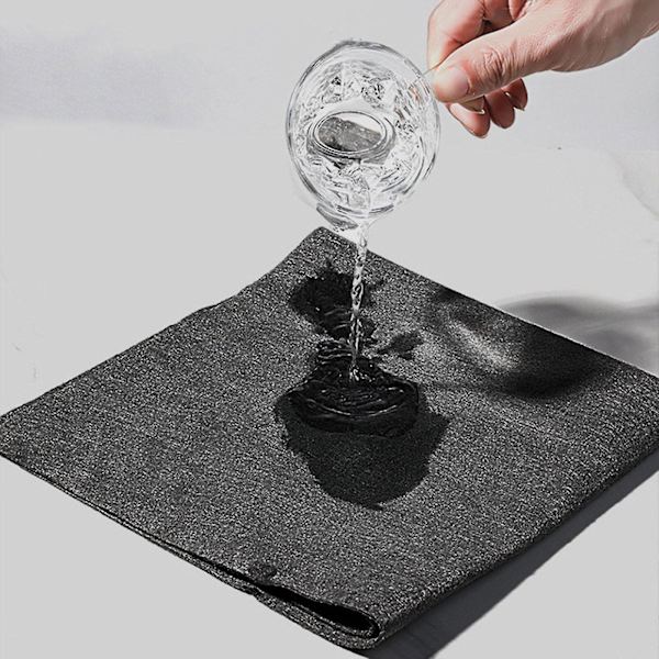 10 kpl Paksuuntuneita Taikapuhdistusliinoja, Raidoitta Mikrokuituliina, Uusiokäyttöinen black 40*50cm