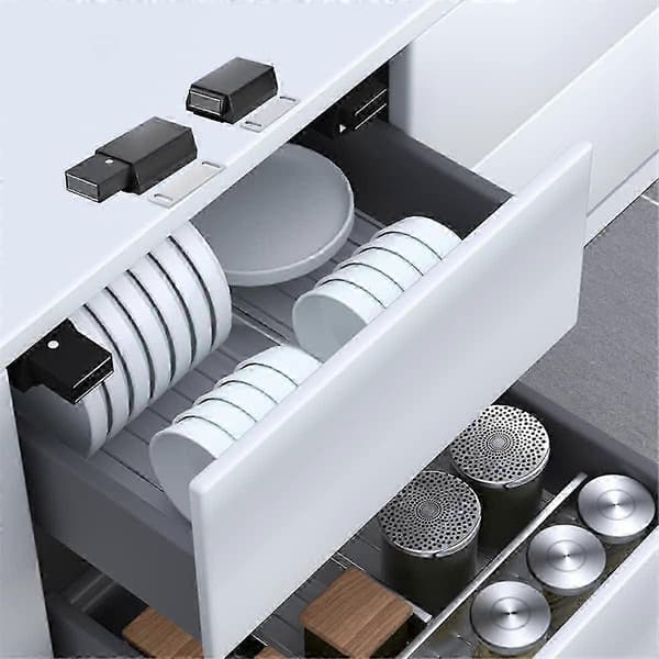 2-pack Heavy Duty Push-lås & Lås för Dolda Dörrar, Touch-lås och Magnetlås för Push-Release