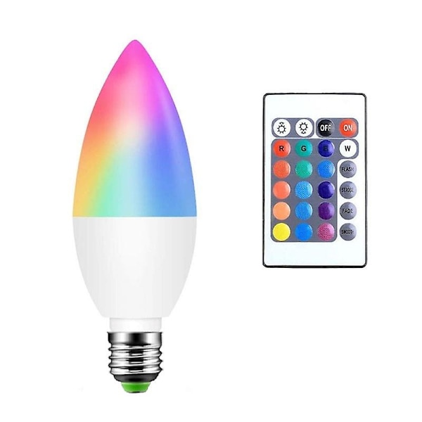 Ljus LED-lampa Smart RGB Ljuslampor Fjärrkontroll Dimbar E12/E14/E26/E27/B22 e26
