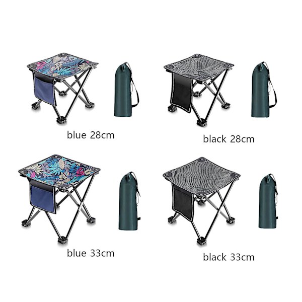 50% RABAT, Foldbar Skammel Sæde Bærbar Teleskopisk Camping Fiske Rejse Stole blue 28cm