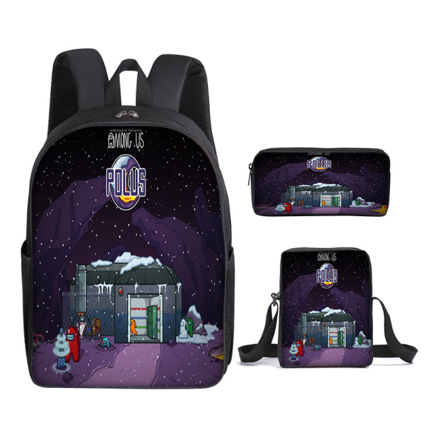 Three-piece Backpack For Primary And Secondary School Students Around Along Us Game