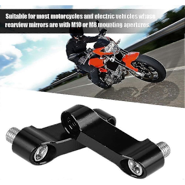 10mm 8mm Motorcykel Spejl Adapter Stigning Monteringsforlænger Motorcykel Spejl Adapter Sæt Hy