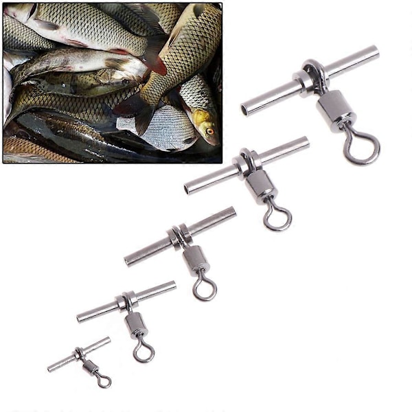 20 st T-formade fiskesnurror Fiskkolv Korslinje Mässinghuvud Fiskeutrustning 0.6mm