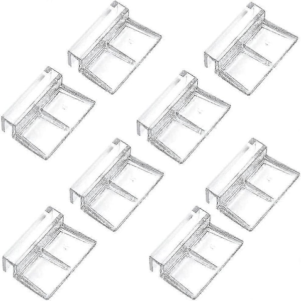 Akvarielokk-klipser, Fiskekar-plastklipser, Akvarielokk-klipsholder, Klar, 8 stykker 10mm