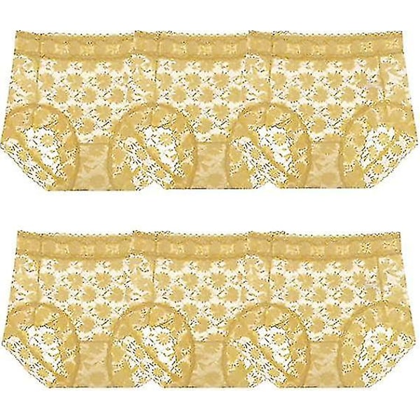 Kvinners franske is silke blonder mage truser høy midje dame truser sexy undertøy for kvinner 6-pakke FF RYzd 6pack all colors