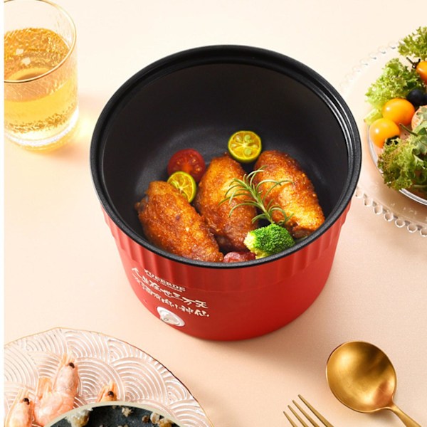 Mini Riisikeitin, Sähköinen Kuumakattila, Kannettava Mini Ramen-kattila Höyryttämiseen, Paistamiseen, Puuron ja Nuudelikeiton Keittämiseen