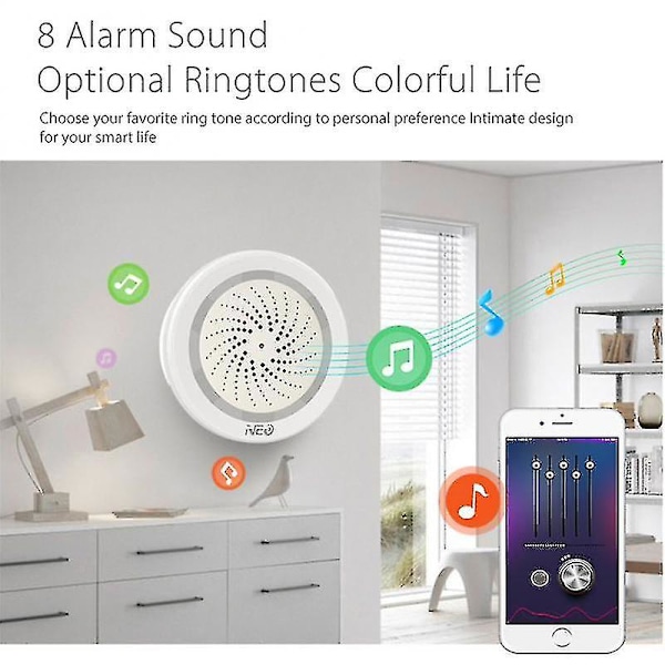 2-i-1 Tuya Smart Life Trådløs Wifi Sirene Alarm Sensor Lyd og Lys Alarm Sirene Støtte Q ZD OI