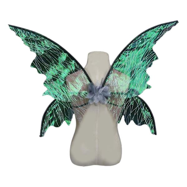 50% RABATT, Festtillbehör - Fjärilsvingar Jul Födelsedag Dekoration Justerbar Organza Färgglada DIY Glittrande Genomskinlig black