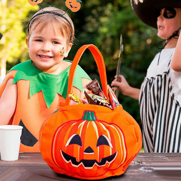 Halloween-koristeet Halloween-kurpitsakarkkipussi Halloween-karkkipussi Juhlakoristeet Lasten kädessä pidettävä kurpitsapussi Päiväkodin näyttämökoriste