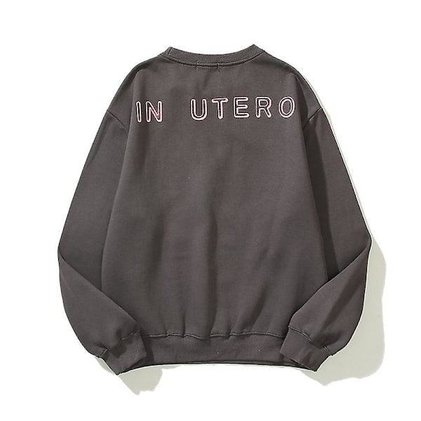 Nirvana Angels Rockband Tröja för Par, Lös Retro Sweatshirt med Rund Hals 2xl