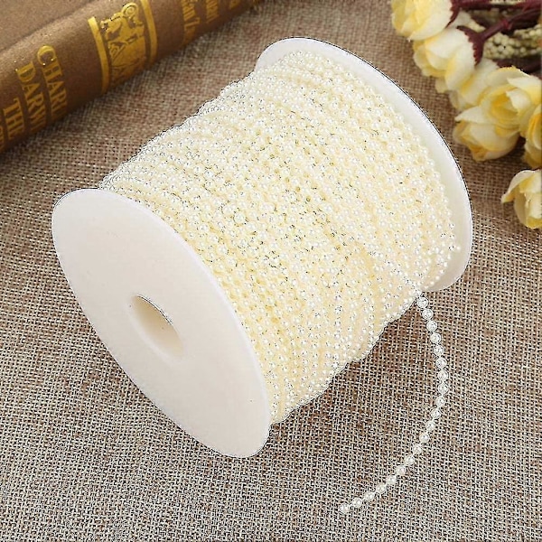 DIY Imitationspärlor Pärlkrans Bröllopsdekoration 3mm ABS (färg: Beige)