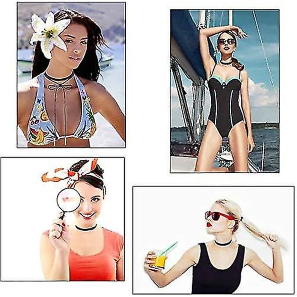 20 stk Svart Chokersett Klassisk Choker Halskjede Lagdelt Svart Chokers Halskjeder Gave Til Kvinner