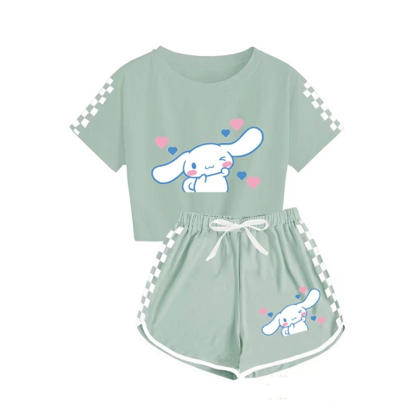Jade Dog Miesten ja Naisten T-paita Shortsit Printed urheilupuku Flower type 2-grey 130cm