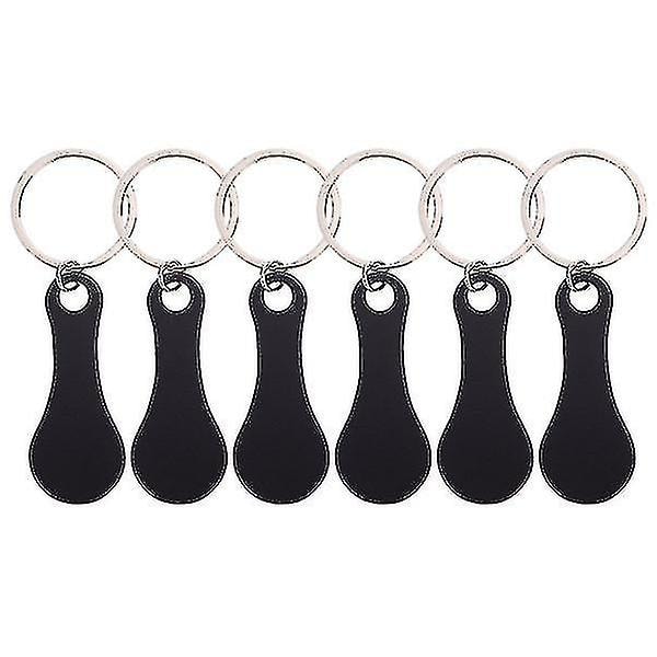 6 Pcs Shopping Trolley Tokens Stainless Steel Key Ring Shopping Cart Trolley Tokens -n4530 ZD A