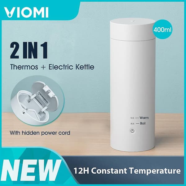 VIOMI Elektrisk Termoskopp Bærbar Flask Rustfritt Stål Oppvarming Termoskopp for Te Kaffe