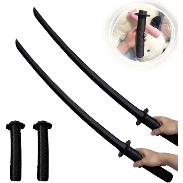 3D-tryckt Gravitationsutdragbar Samuraisvärd Fidget Leksak, 2 st 3D Fidget Samuraisvärd Stressavlastande Leksak, Rolig Plast Utdragbar Svärd Leksak 2pcs - black