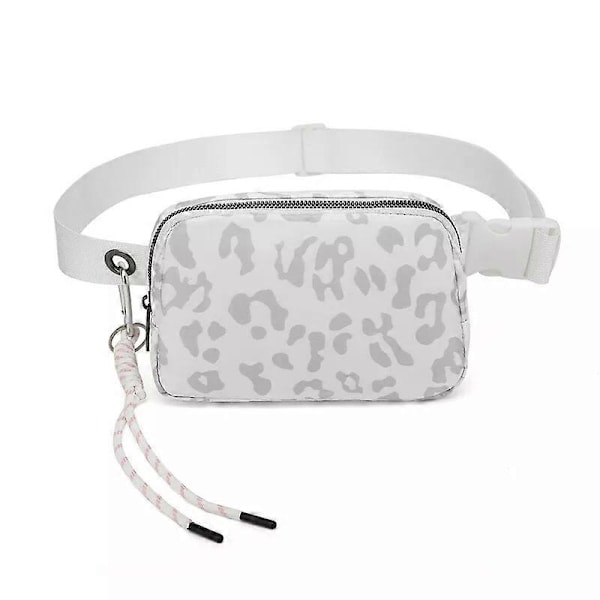 Midjeväskor för Kvinnor Män, Grå Crossbody Midjeväskor, Unisex Mini Bältesväska med Justerbar Rem, Mode Cross Body Midjeväskor för Resor Casual R leopard white