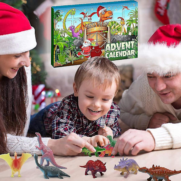 Dinosaur Adventskalender til drenge 2023 Jul, 24 Dinosaur Figurer Legesæt Nedtælling Dage Til Julen Ferie, Juleoverraskelse Styles 2