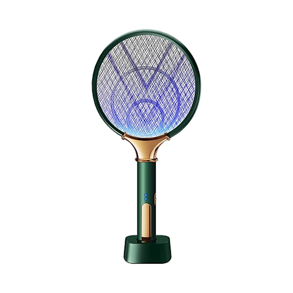Elektrisk fluesmekker, elektrisk, myggfellelampe & racket, myggdreper flue med lilla lyslokker for hjemmet innendørs utendørs