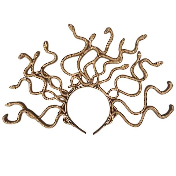 Medusa Slange Kostyme Hodebånd Medusa Hodebånd Hodeplagg Utkledelig Hodeplagg For Karneval Mardi Gras Maskerade Fest Qkf -GSL large golden medhad