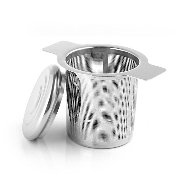 Teinfuser i rustfritt stål, metallkoppsil, løs bladfilter 3*with lid