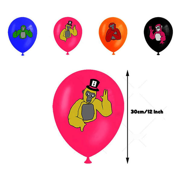 GorillaTag Game Theme Party Supplies inkluderar banner, ballonger